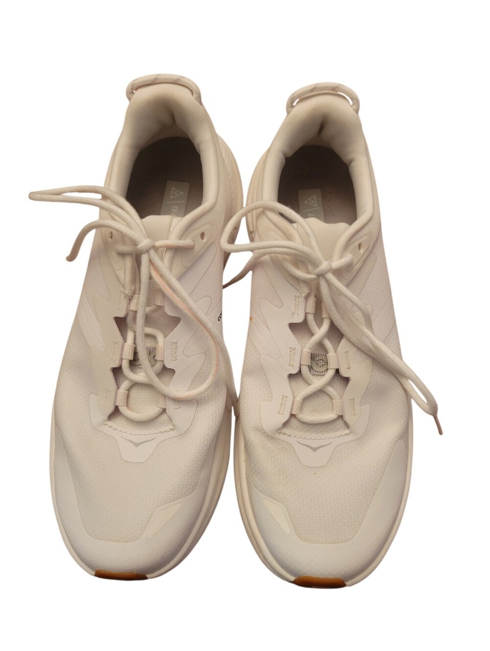 Hoka Cream and Light Gray Transporter Sneakers